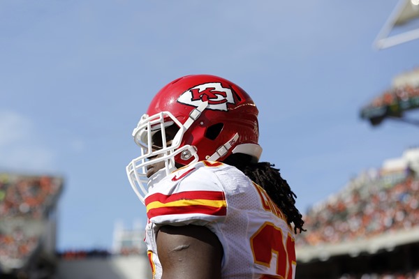 Jamaal Charles Leaves Game with Knee Injury
