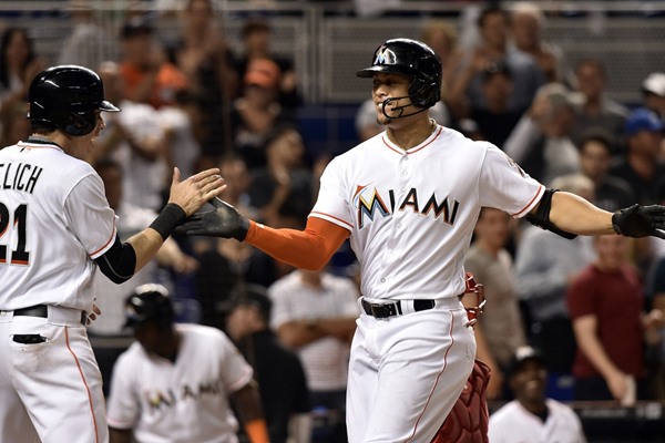 Giancarlo Stanton out of the Marlins lineup on Wednesday