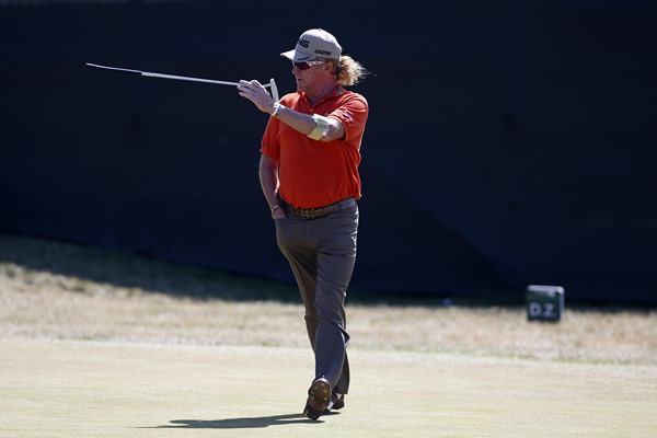 Miguel Angel Jimenez leads after the opening round of the KLM Open.
